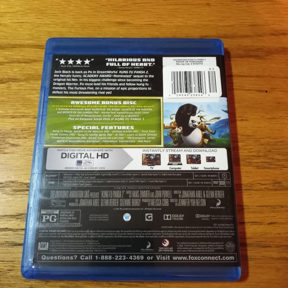 DreamWorks KUNG FU PANDA 2 on BLU-RAY + DVD - Picture 2 of 2